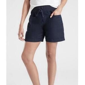 Athleta | Women’s Black Cabo Linen Shorts with Front Flat Pockets Size 4